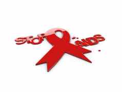 艾滋病意识红色的丝带世界艾滋病一天概念插图