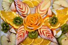 素食主义者食物水果沙拉猕猴桃橙色柑橘类苹果vitami