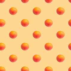 无缝的模式杏子橙色背景最小的等角纹理食物董事会打印织物