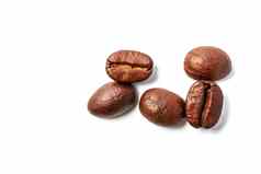 传播咖啡豆子孤立的白色背景复制间距