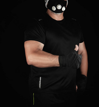 运动员黑色的统一的培训面具<strong>手包</strong>装等等