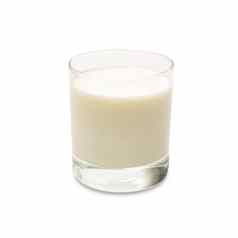牛奶孤立的白色背景玻璃牛奶剪裁
