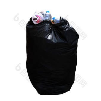 本垃圾垃圾袋塑料垃圾袋黑色的孤立的白色背景污染浪费塑料