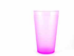 粉红色的塑料杯白色