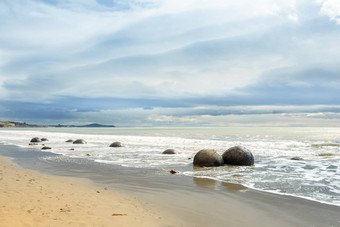 巨石<strong>海滩</strong>莫拉基新西兰