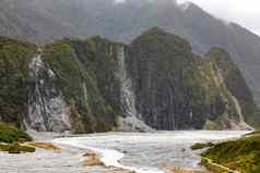 河床弗朗兹约瑟夫冰川新西兰