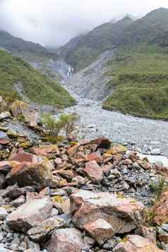 河床弗朗兹约瑟夫冰川新西兰
