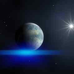 蓝色的地球空间星星