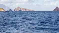 航行船利帕里岛屿西西里意大利
