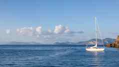 航行船利帕里岛屿西西里意大利
