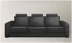 模拟插图黑色的企业沙发上摘要背景
