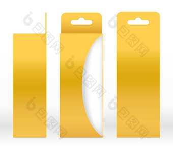 挂盒子黄金窗口形状减少包装模板空白奢侈品空盒子金黄色的模板<strong>设计产品</strong>包礼物盒子黄色的黄金盒子包装纸卡夫纸板包
