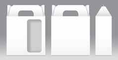盒子白色窗口形状减少包装模板空白空盒子白色模板设计产品包礼物盒子白色盒子包装纸卡夫卡董事会包