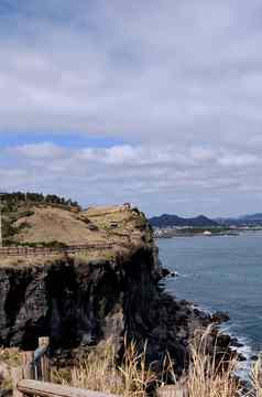 垂直拍摄松山济州岛岛南韩国