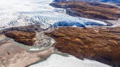 格陵兰语的冰表融化冰川河苔原玲玲