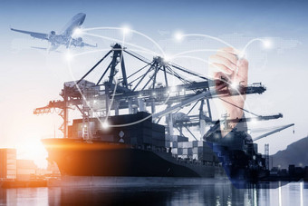 海上航运进口出口运输网络业务物流行业全球容器装运交易国际货船运输业务商业贸易物流