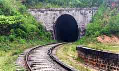 黑暗隧道铁路行锡兰斯里兰卡斯里兰卡
