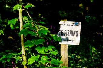私人钓鱼标志包围叶子河贝拉