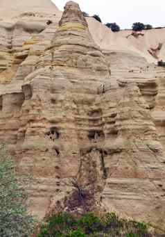 石灰石砂岩卡帕多西亚岩石山景观墙