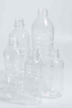 白色透明的浪费塑料瓶