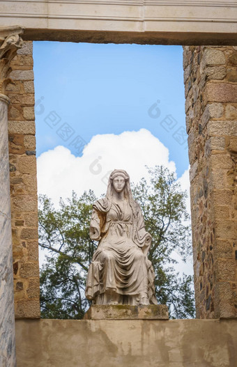 雕像女神刻瑞斯罗马剧院<strong>梅里</strong>达西班牙