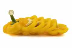 幻灯片新鲜的黄色的贝尔胡椒甜蜜的胡椒巨大的胡椒异醇