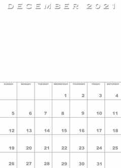 12月日历模板