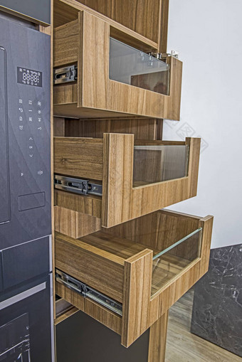 厨房室内设计滑动橱柜细节