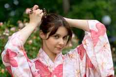 女孩花yukata