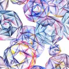 水彩钻石水晶模式
