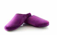 一对紫色的拖鞋