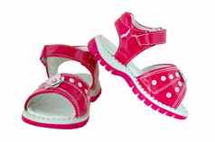 粉红色的婴儿的凉鞋