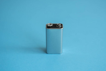 高电压电池蓝色的背景银伏特电池先进的锂电池