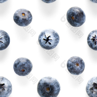 时尚的无缝的模式蓝莓蓝莓模式孤立的白色背景