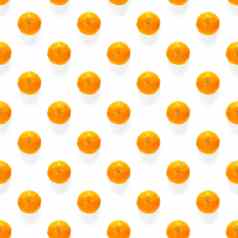 新鲜的普通话接缝模式成熟的水果橘子无缝的模式新鲜的柑橘类孤立的白色背景模式平躺克莱门泰