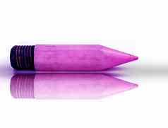 粉红色的彩色的铅笔形状的铅笔盒子孤立的白色反射