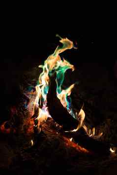 彩色的篝火火焰澳大利亚