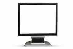 电脑监控空白白色屏幕孤立的白色使用
