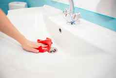 洗水槽水龙头浴室消毒首页大扫除清洁水槽破布