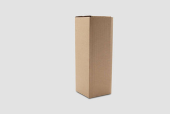 模型关闭棕色（的）<strong>纸盒子</strong>孤立的白色背景包容器业务物流<strong>纸</strong>板包装包裹交付服务运输概念