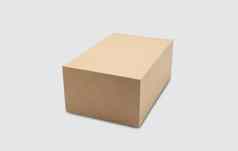 模型关闭棕色（的）纸盒子孤立的白色背景包容器业务物流纸板包装包裹交付服务运输概念