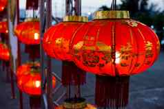 中国人灯笼晚上关闭中国人一年