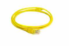 局域网网络连接以太网电缆黄色的颜色