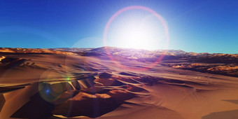 沙丘日落沙漠呈现