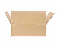 开放纸板矩形盒子使波纹棕色（的）纸