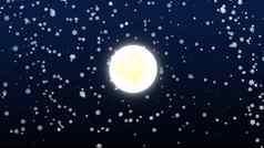 完整的月亮秋天雪晚上