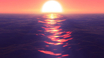 全景海洋日落海日落