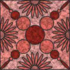 棕色（的）粉红色的阴影大理石瓷砖花圆模式