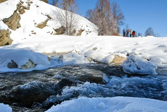 部分河免费的雪冰自然贝加尔湖