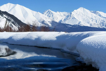 部分河免费的雪冰自然贝加尔湖